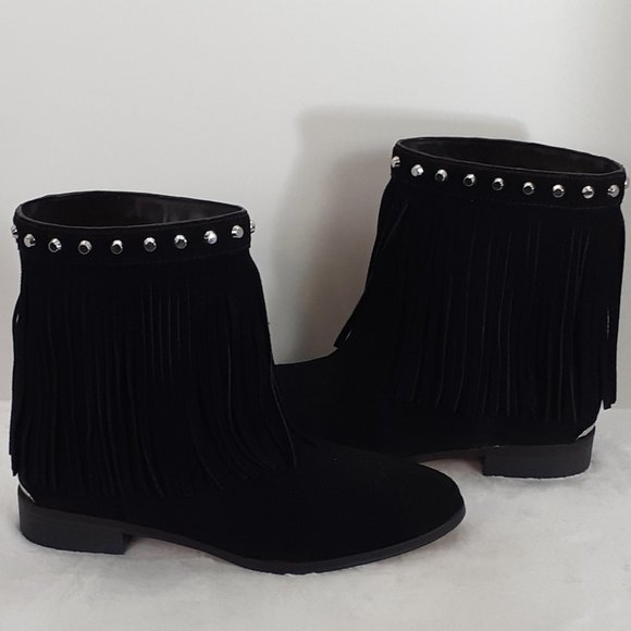 Michael Kors Billy Suede Studded Fringed Bootie - NWOB - Picture 1 of 13